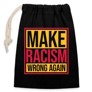 Rendre le racisme répréhensible - Sac cadeau en coton avec cordon (14 x 20 cm) - noir - Devant