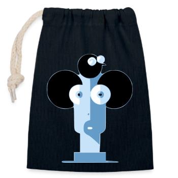 Miss Styli - Sac cadeau en coton avec cordon (14 x 20 cm) - bleu marine - Devant