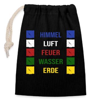 Bergwandern Nepal Gebetsfahne Elemente Tibet - Verschließbarer Geschenkbeutel aus Baumwolle (14x20cm) - Schwarz - Vorne