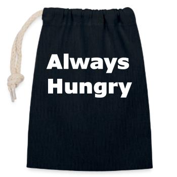 Always Hungry - Closable cotton gift bag (14x20cm) - navy - Front
