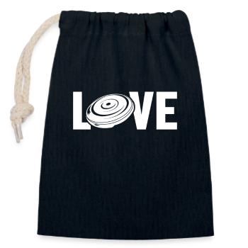 Love Frisbee Golf Basket Disc Disc Golfer - Sac cadeau en coton avec cordon (14 x 20 cm) - bleu marine - Devant