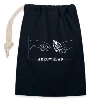 Michelangelo Creation of Adam Arrowhead - Closable cotton gift bag (14x20cm) - navy - Front