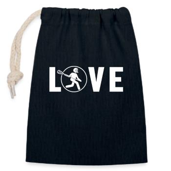 Lacrosse Love Intercrosse Lax Spieler Polocrosse - Verschließbarer Geschenkbeutel aus Baumwolle (14x20cm) - Navy - Vorne