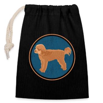 Chien Cavapoo | Cadeau du propriétaire de chien Cavoodle - Sac cadeau en coton avec cordon (14 x 20 cm) - noir - Devant