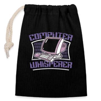 Computer Whisperer Admin IT-Betrieb Administrator - Verschließbarer Geschenkbeutel aus Baumwolle (14x20cm) - Schwarz - Vorne