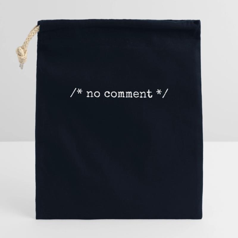 No Comment Developer Software Developer Coder Closable cotton gift bag (14x20cm)