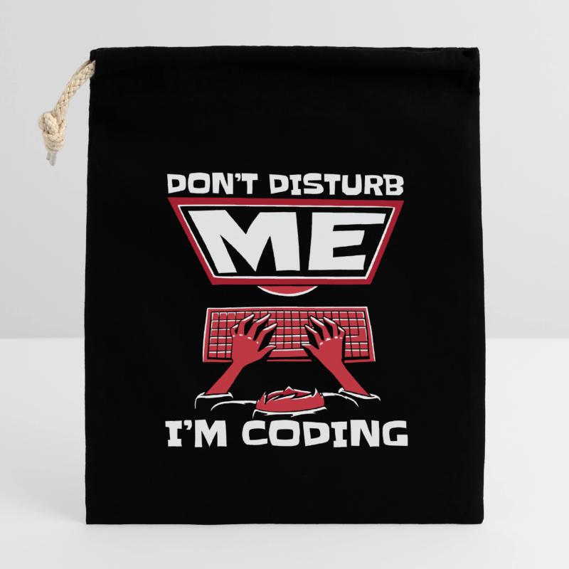 Don't Disturb Me I'm Coding Developer Coder Verschließbarer Geschenkbeutel aus Baumwolle (14x20cm)
