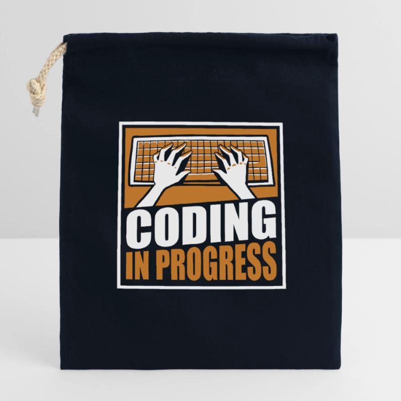 Coding In Progress Softwareingenieur Developer Verschließbarer Geschenkbeutel aus Baumwolle (14x20cm)