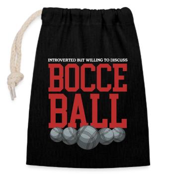 Boccia Bocciaspieler Bocce Boulesport Geschenk - Verschließbarer Geschenkbeutel aus Baumwolle (14x20cm) - Schwarz - Vorne