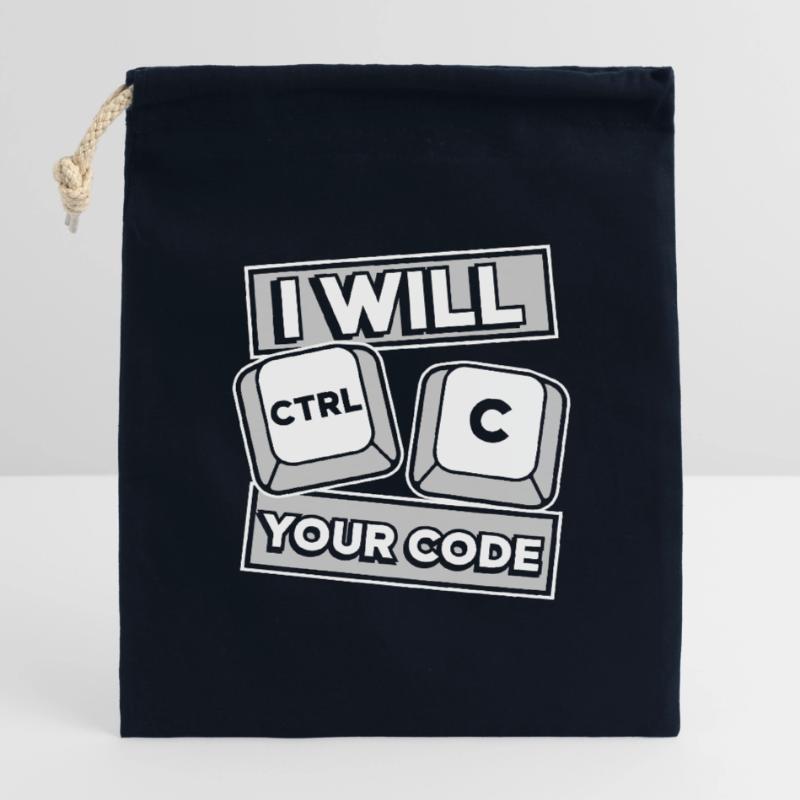 I Will Ctrl C Your Code Developer Coder Verschließbarer Geschenkbeutel aus Baumwolle (14x20cm)