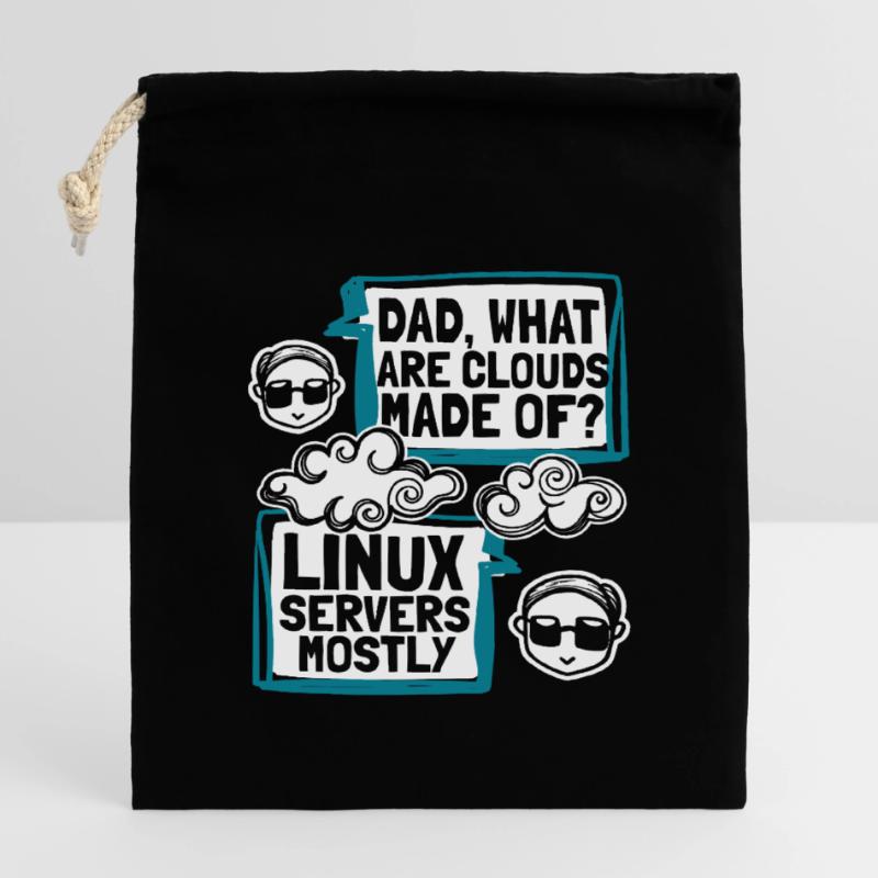 Papa quels sont les clouds faits de Developer Coder Sac cadeau en coton avec cordon (14 x 20 cm)