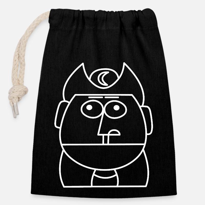 Patrouille lunaire - Sac cadeau en coton avec cordon (14 x 20 cm) - noir