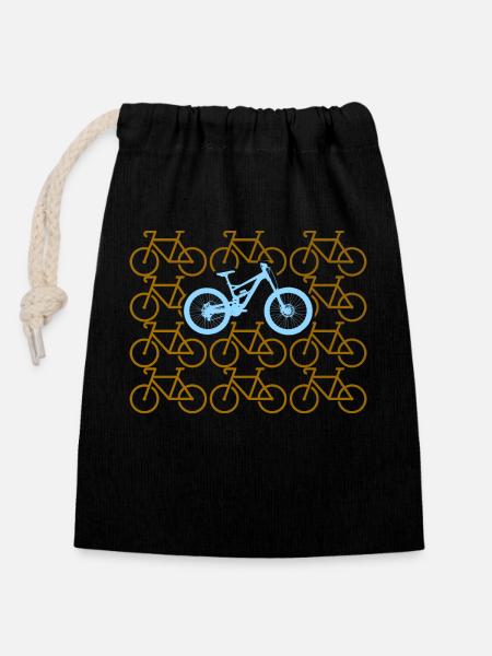 Ich Geh Mountainbike Fahren Radfahrer MTB Bike - Förslutningsbar presentpåse av bomull (14 x 20 cm) - svart