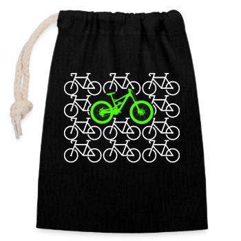 Ich Geh Mountainbike Fahren Radfahrer MTB Bike - Verschließbarer Geschenkbeutel aus Baumwolle (14x20cm) - Schwarz - Vorne