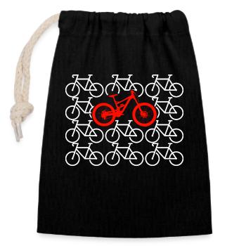 Ich Geh Mountainbike Fahren Radfahrer MTB Bike - Verschließbarer Geschenkbeutel aus Baumwolle (14x20cm) - Schwarz - Vorne