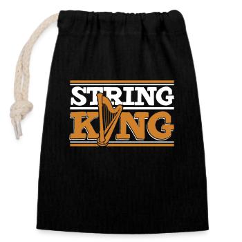 String King Harp Musique Harpe Concert Harpe - Sac cadeau en coton avec cordon (14 x 20 cm) - noir - Devant