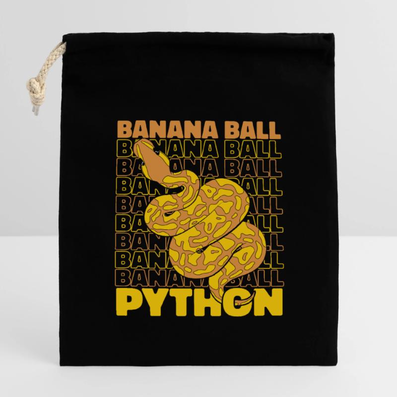 Boule de banane Python Serpent Python Boule de banane Sac cadeau en coton avec cordon (14 x 20 cm)