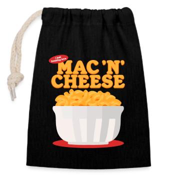 Macaroni and Cheese Mac And Cheese Gift - Closable cotton gift bag (14x20cm) - black - Front