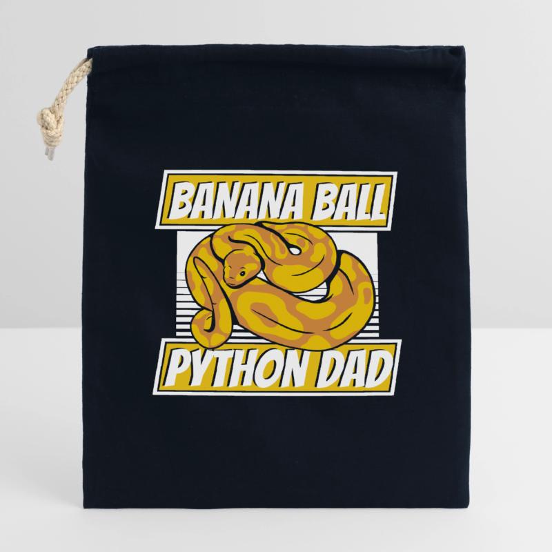 Boule de banane Python Papa Python Serpent Banane Sac cadeau en coton avec cordon (14 x 20 cm)