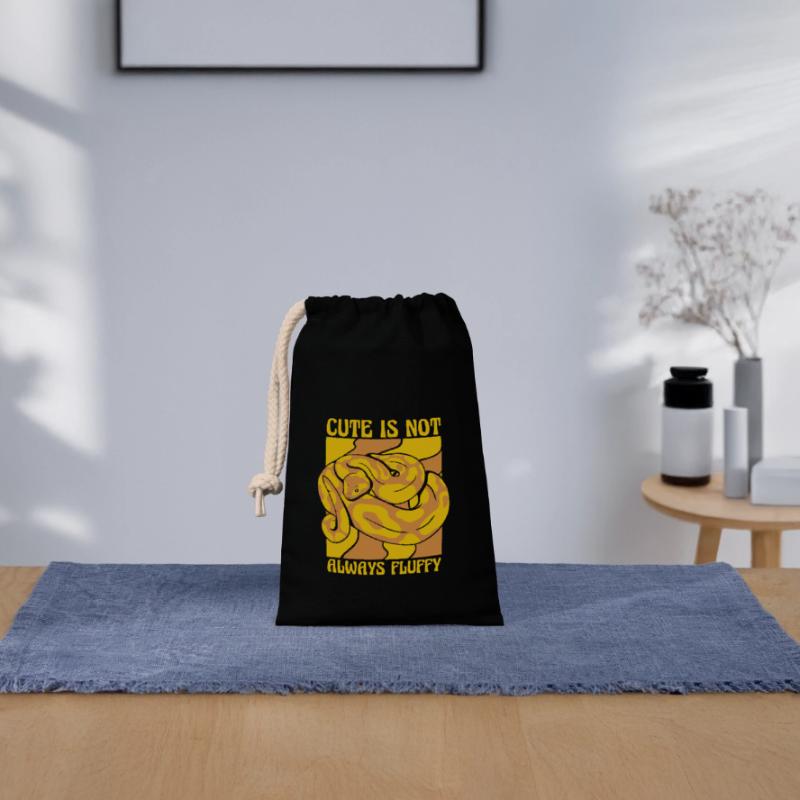 Mignon n’est pas toujours moelleux Python serpent banane Sac cadeau en coton avec cordon (14 x 20 cm)