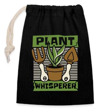 Plant Whisperer allotment garden allotment garden - Closable cotton gift bag (14x20cm) - black - Front