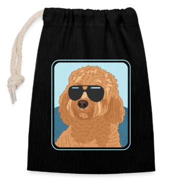 Cavapoo Dogs Propriétaires de chiens Cavoodle Cadeau - Sac cadeau en coton avec cordon (14 x 20 cm) - noir - Devant