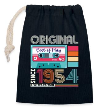 69 Birthday Man Woman Cassette May Year 1954 - Closable cotton gift bag (14x20cm) - navy - Front