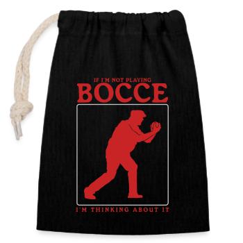 Boccia Bocce Bocciaspieler Boulesport Geschenk - Verschließbarer Geschenkbeutel aus Baumwolle (14x20cm) - Schwarz - Vorne