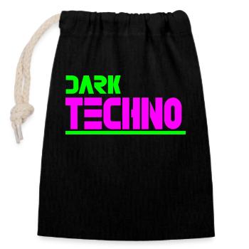 Dark techno - Closable cotton gift bag (14x20cm) - black - Front