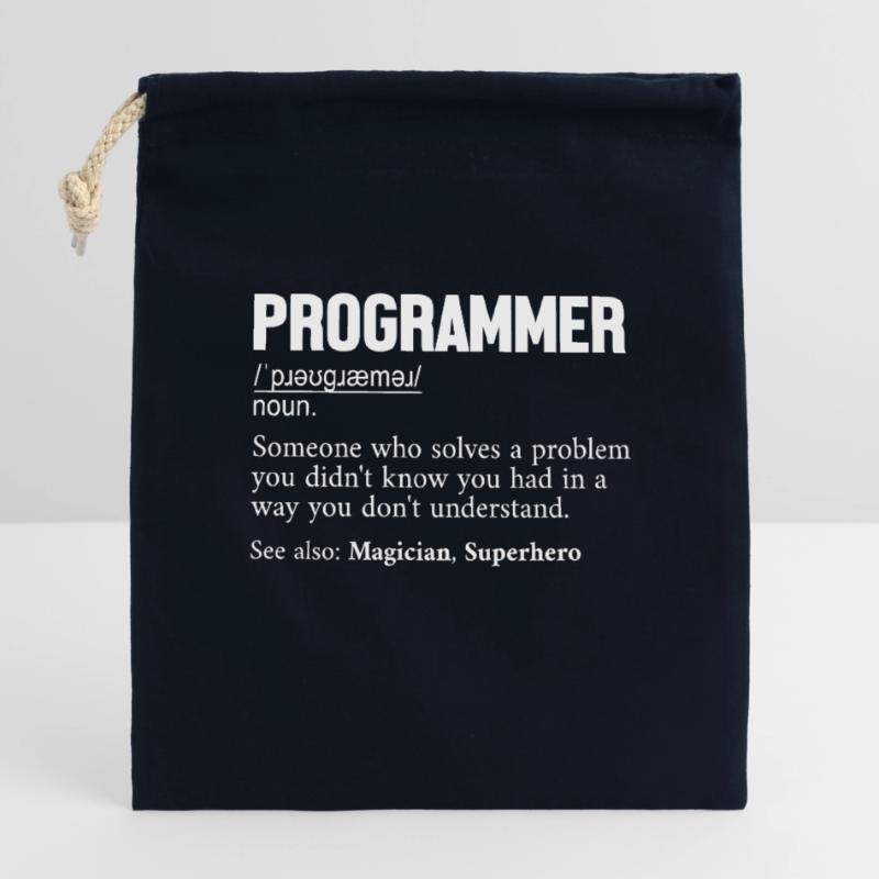 Programmer Definition Softwareentwickler Coder Verschließbarer Geschenkbeutel aus Baumwolle (14x20cm)