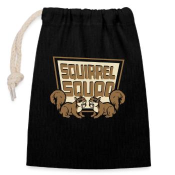 Écureuil Escouade Écureuil Fuchshörnchen Eichhörnchen - Sac cadeau en coton avec cordon (14 x 20 cm) - noir - Devant