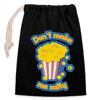 Popcorn - süß - don't make me salty - Verschließbarer Geschenkbeutel aus Baumwolle (14x20cm) - Schwarz - Vorne