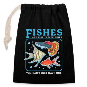 Aquarium Aquaristics Aquarist Ornamental Fish Gift - Closable cotton gift bag (14x20cm) - black - Front