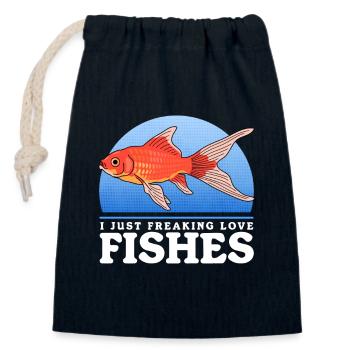 Aquarium Aquaristics Aquariist Ornemental Fish Gift - Sac cadeau en coton avec cordon (14 x 20 cm) - bleu marine - Devant