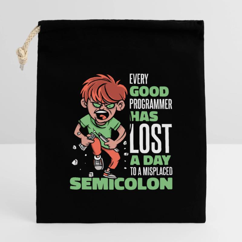 Has Lost A Day To A Misplaced Semicolon Coder Verschließbarer Geschenkbeutel aus Baumwolle (14x20cm)