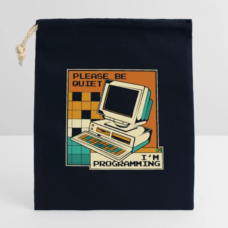 Please Be Quiet Software Engineer Developer Closable cotton gift bag (14x20cm)