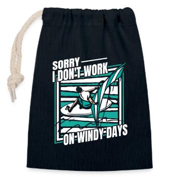 I Don't Work On Windy Days Water Sports Surfer - Closable cotton gift bag (14x20cm) - navy - Front