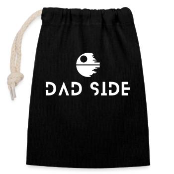 Collection - "Dad Side Death Star" - White Design - Sac cadeau en coton avec cordon (14 x 20 cm) - noir - Devant