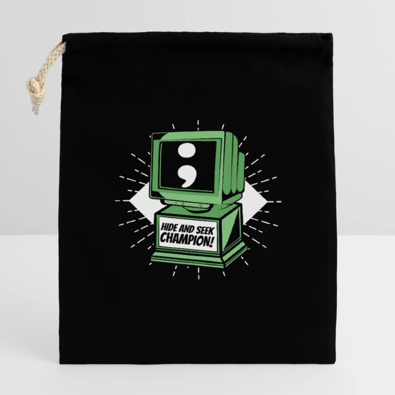 Hide And Seek Champion Software Engineer Coder Closable cotton gift bag (14x20cm)