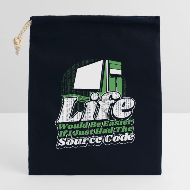 Life Would Be Easier Developer Coder Programmer Closable cotton gift bag (14x20cm)