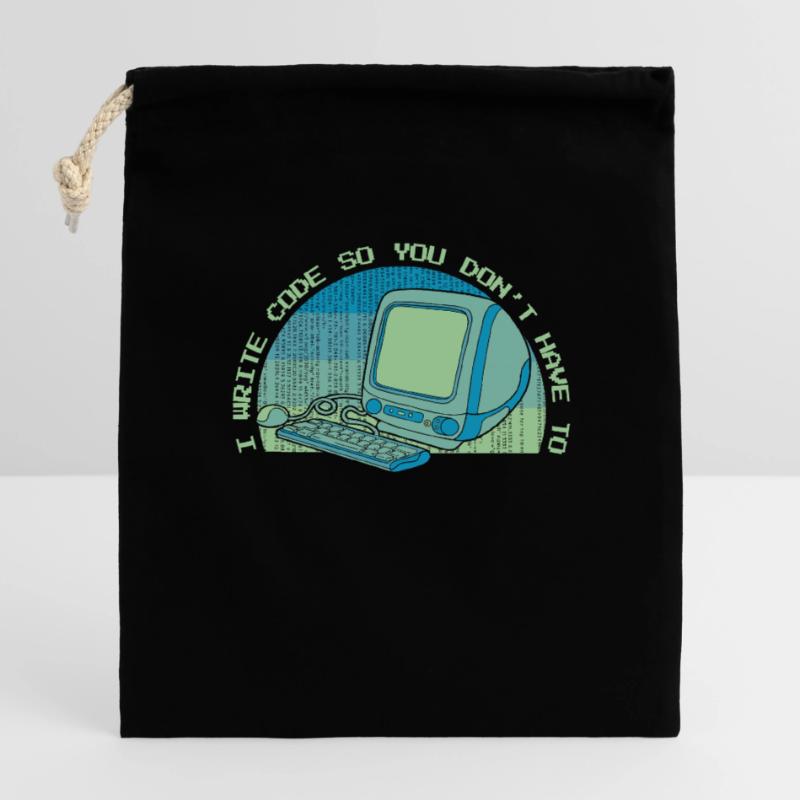 I Write Code So You Don't Have To Developer Closable cotton gift bag (14x20cm)