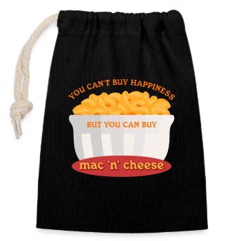 Macaroni with Cheese Mac and Cheese Gift - Closable cotton gift bag (14x20cm) - black - Front