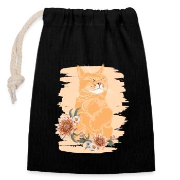 Miezekatze Kätzchen Hauskatze Katzenliebhaber - Verschließbarer Geschenkbeutel aus Baumwolle (14x20cm) - Schwarz - Vorne