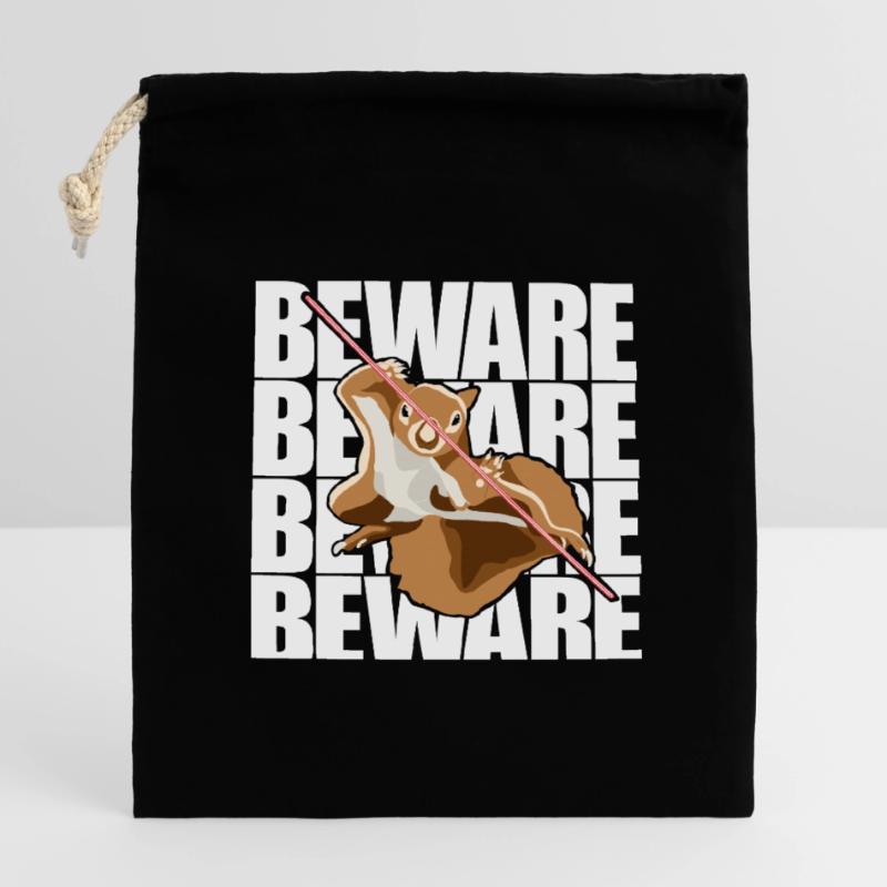 Beware Grey Squirrel Squirrel Fox Squirrel Closable cotton gift bag (14x20cm)