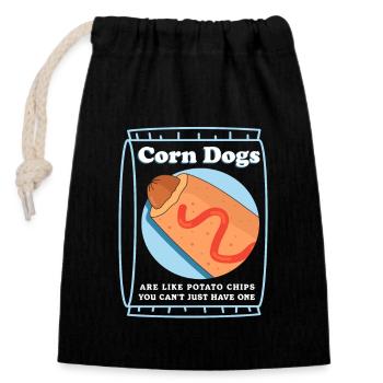 Corn Dog Corndog | Corn Dogs Corndogs Gift - Closable cotton gift bag (14x20cm) - black - Front