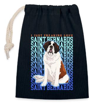 Bernhardiner Hund St. Bernhardshund Geschenk - Verschließbarer Geschenkbeutel aus Baumwolle (14x20cm) - Navy - Vorne