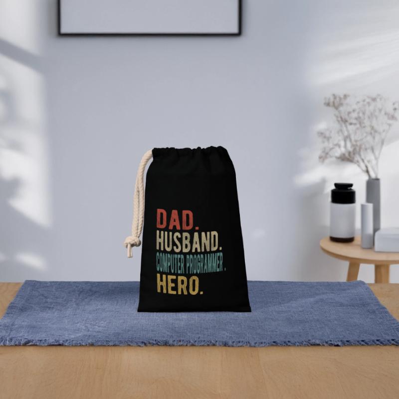 Computerprogrammierer Vater Ehemann Held Verschließbarer Geschenkbeutel aus Baumwolle (14x20cm)
