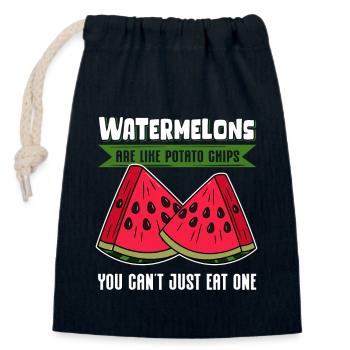 Wassermelone Pasteke Angurie Arbuse Geschenk - Verschließbarer Geschenkbeutel aus Baumwolle (14x20cm) - Navy - Vorne