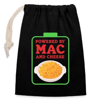 Macaroni and Cheese | Mac and Cheese Gift - Closable cotton gift bag (14x20cm) - black - Front