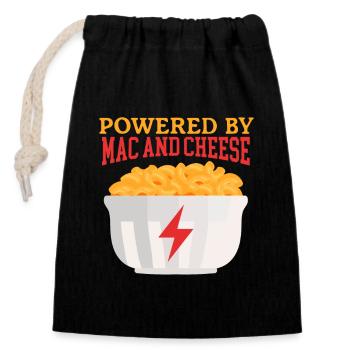 Macaroni with Cheese Mac and Cheese Gift - Closable cotton gift bag (14x20cm) - black - Front